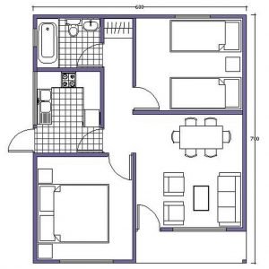 PLANOS DE CASAS 8X7