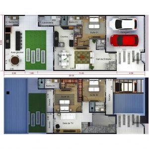PLANOS DE CASAS 8X20