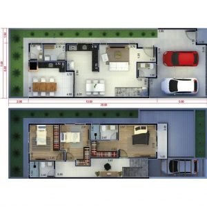 PLANOS DE CASAS 7X30